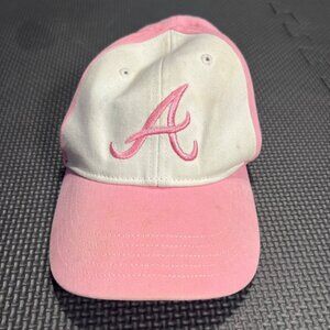 Infant 47 Pink & White Adjustable Baseball Cap With Embroidered A Logo